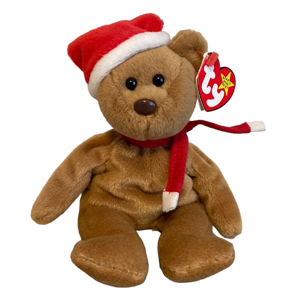 TY Vintage Beanie Baby Bear Teddy Santa - Picture 1 of 8